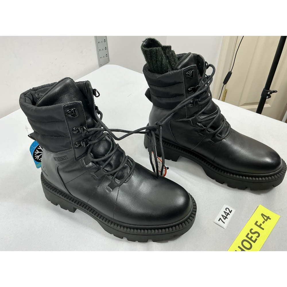 Womans NWT Ozark Trail Lace Up Combat Style SnowBoots 8 Black Waterproof